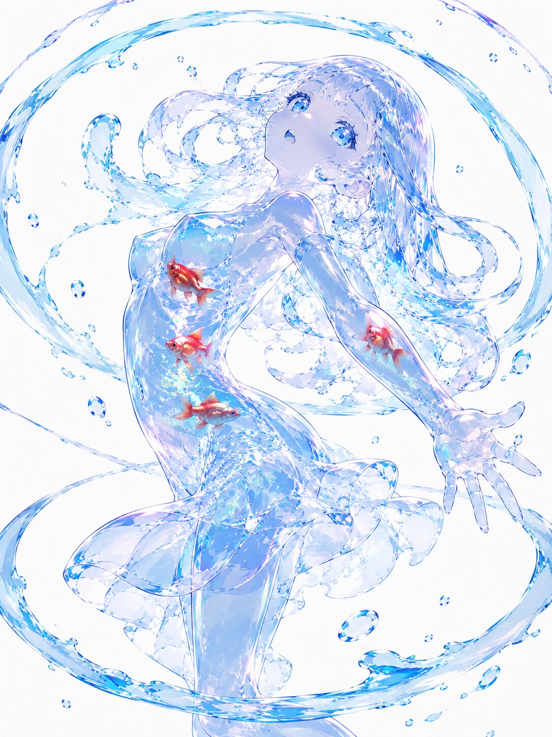 スライム少女と金魚