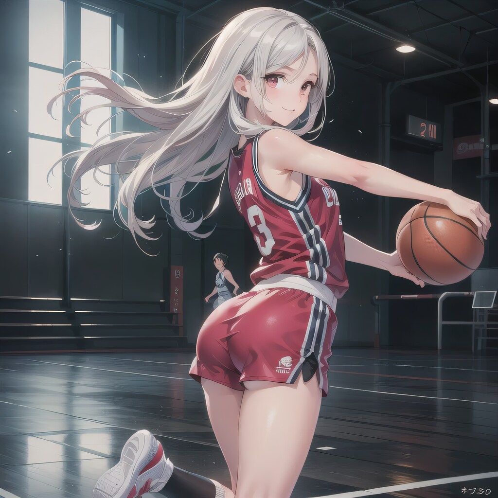 銀髪ロングでユニフォームの少女２６