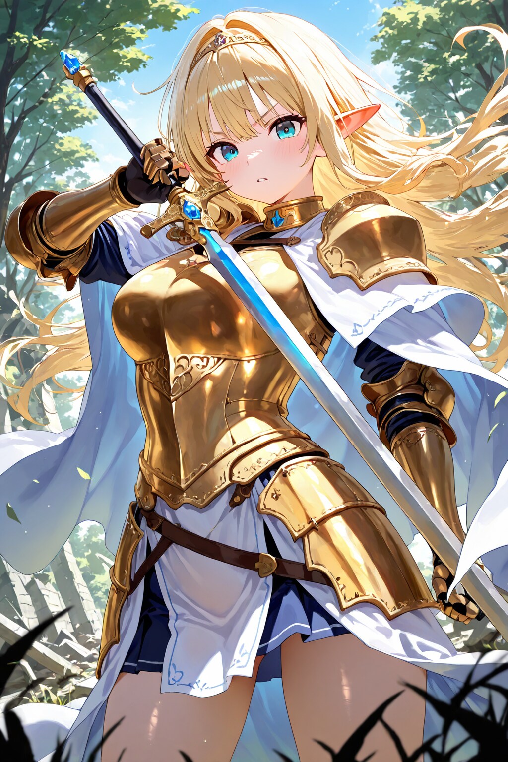 黄金の鎧のエルフさん