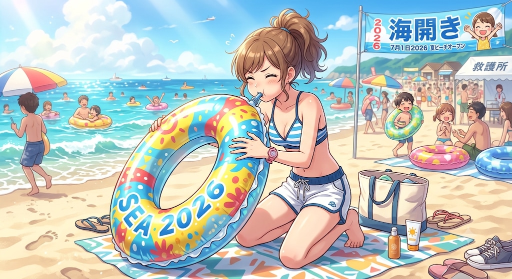 海開き2026！まずは浮き輪の準備から！