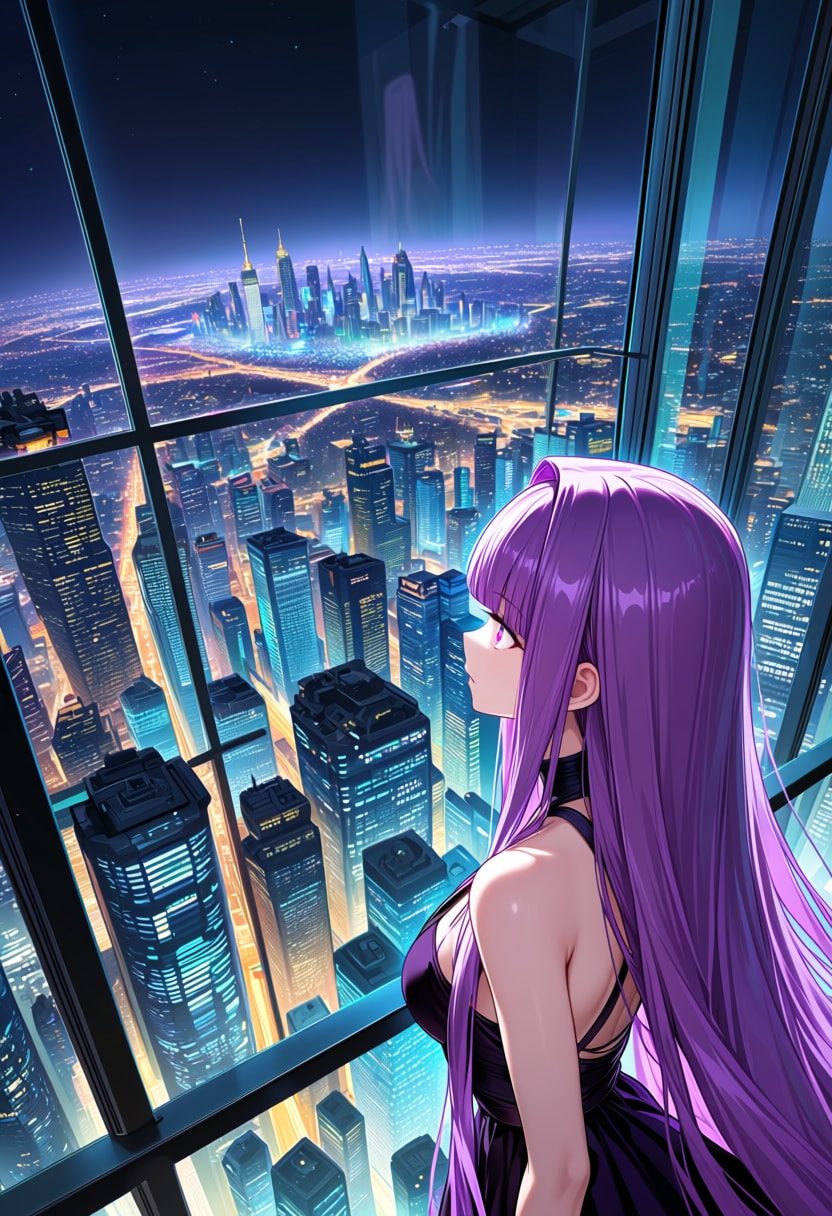 煌めく夜景の特等席 | の人気AIイラスト・グラビア