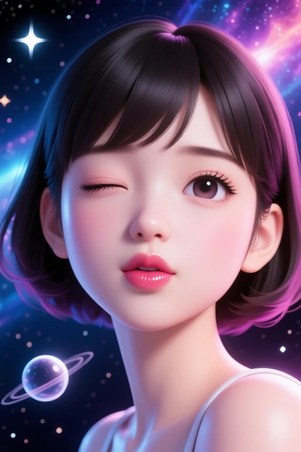 だってだってだって、両目つぶったら、あなたが見えないじゃない！