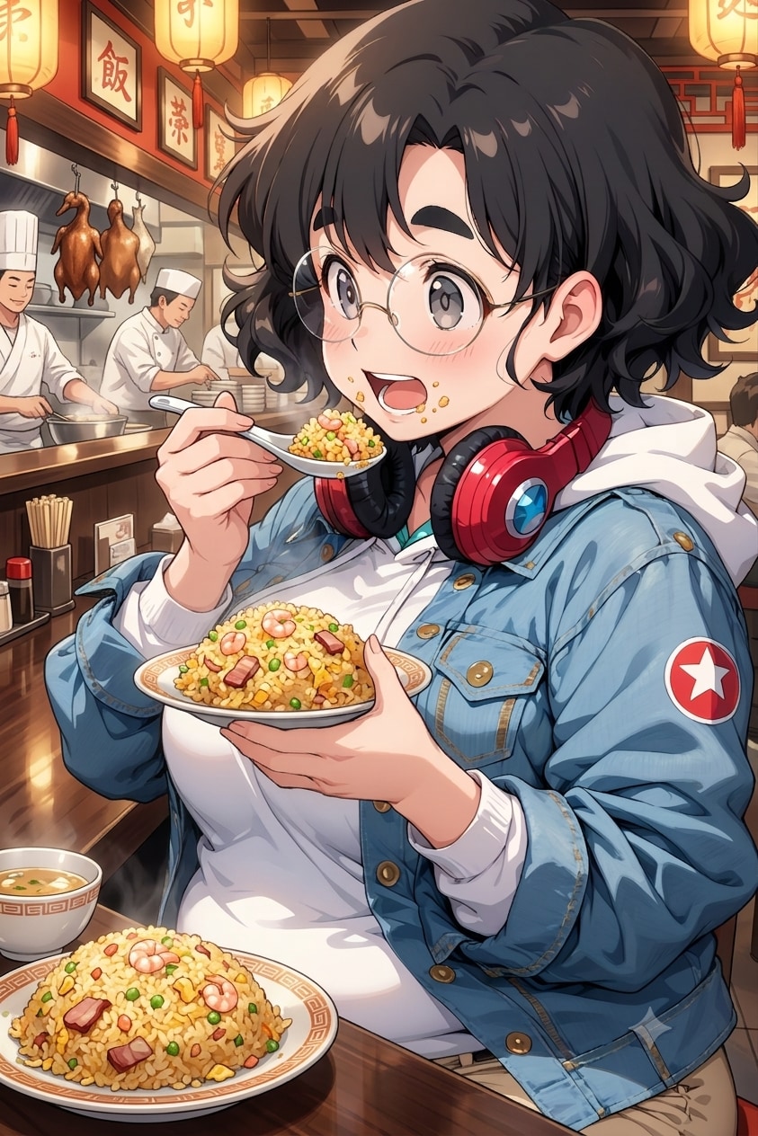 チャーハンを食うにこたまさん
