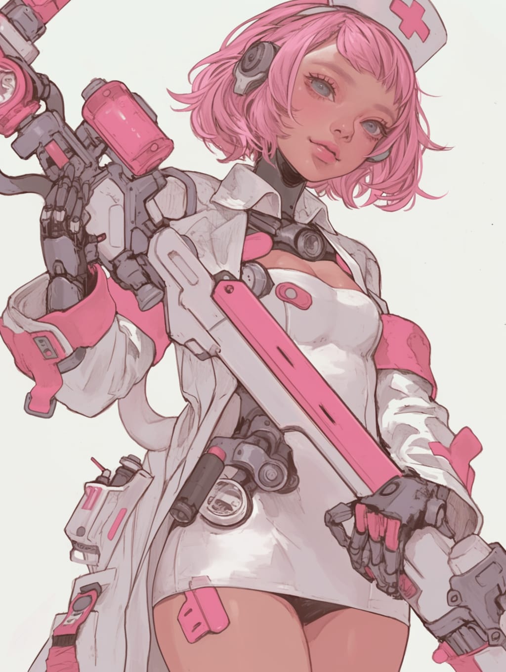 PiNK cyber nurse sci-fi mode