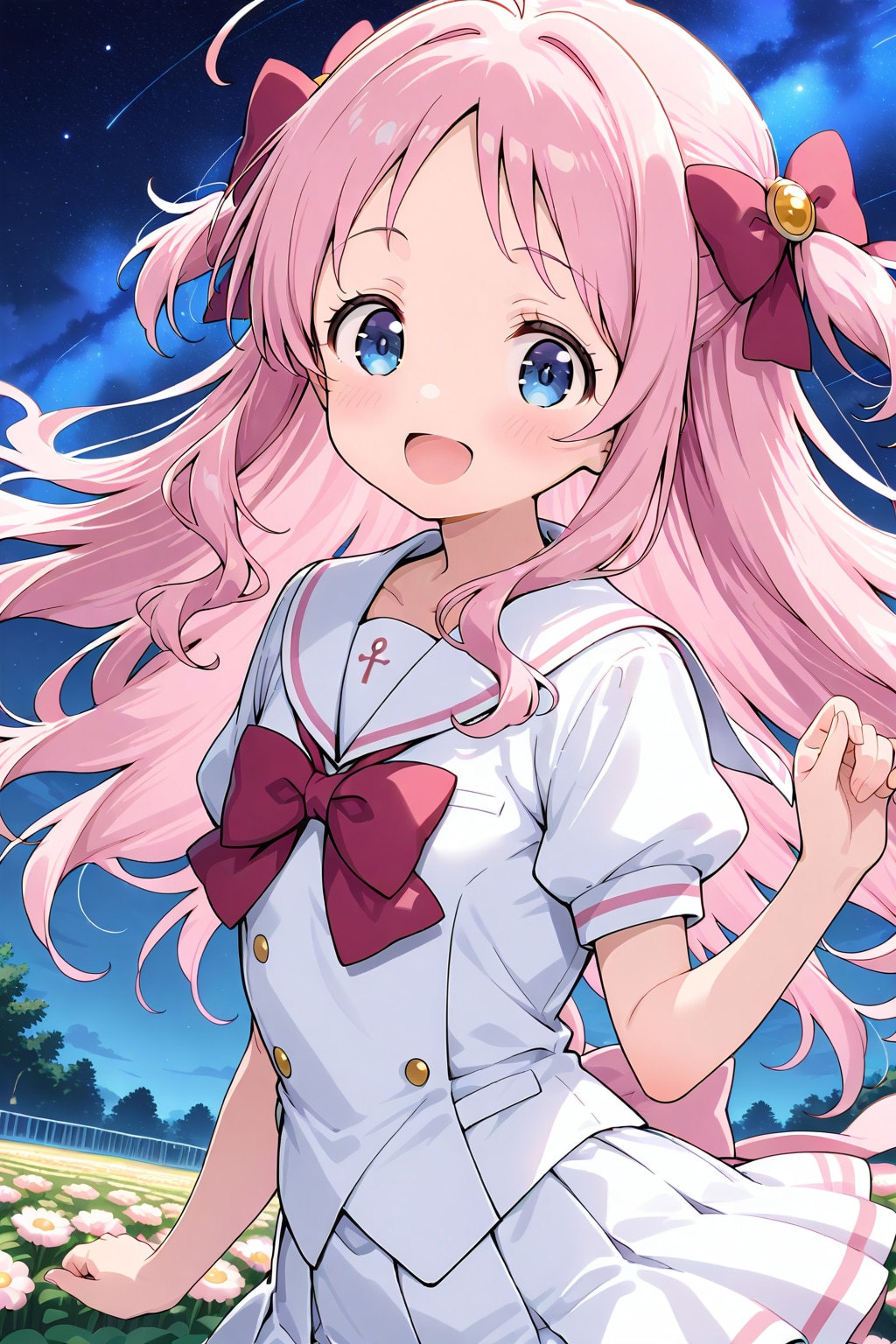 ピンク髪のセーラー服