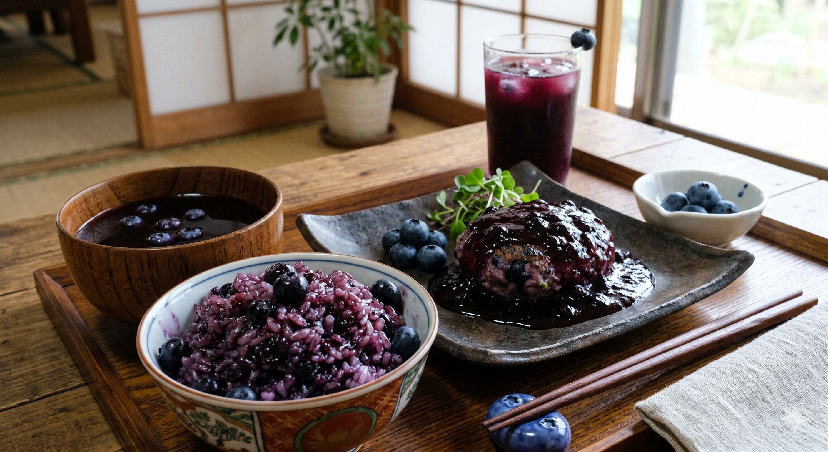目に良い！ブルーベリー定食