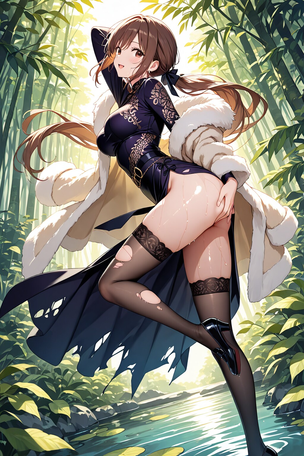 森林探索を楽しむお姉さん♡