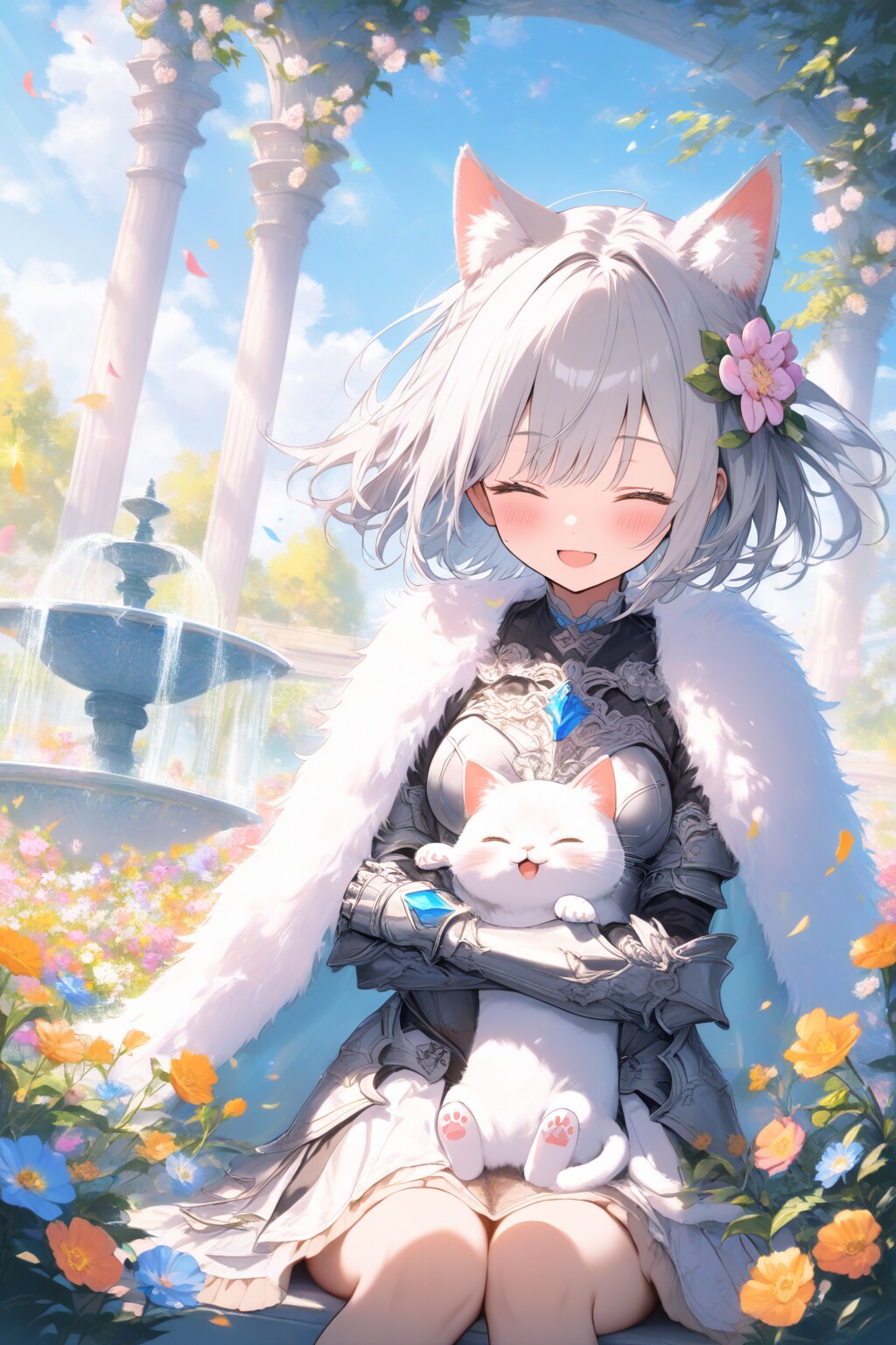 お花いっぱいねこみみナイトさん