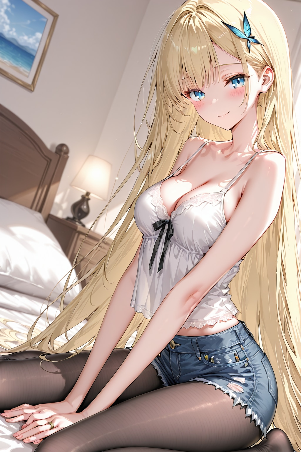 金髪キャミソール４ | の人気AIイラスト・グラビア