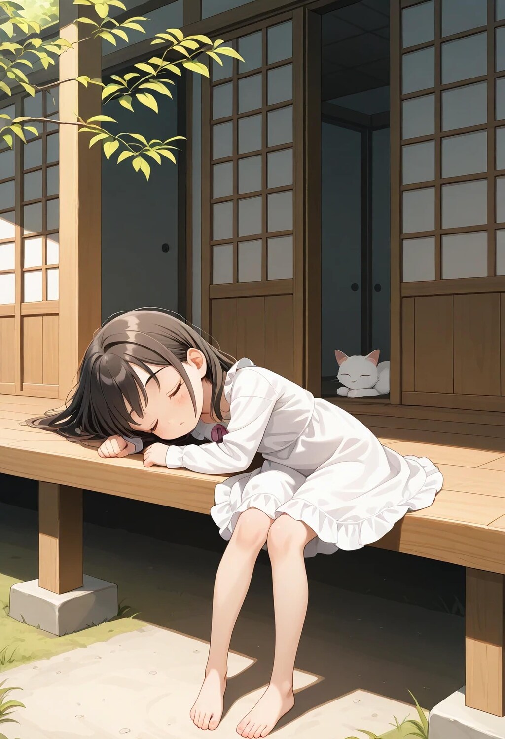 縁側でうたた寝