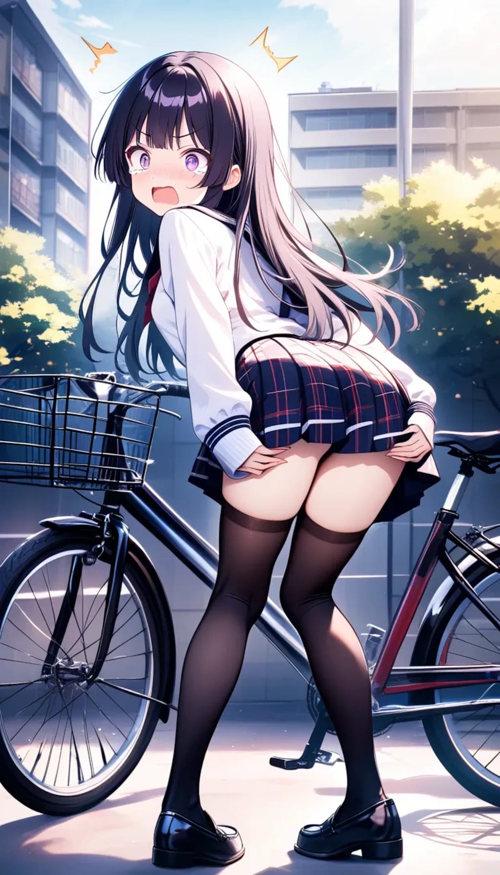 激寒い日の朝『ああああっ！　サドルが凍ってるううううーっ！？　お尻がーっ！！』カイリ（妹ちゃん）