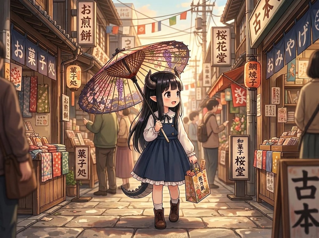 商店街でみつけたお気に入りの日傘