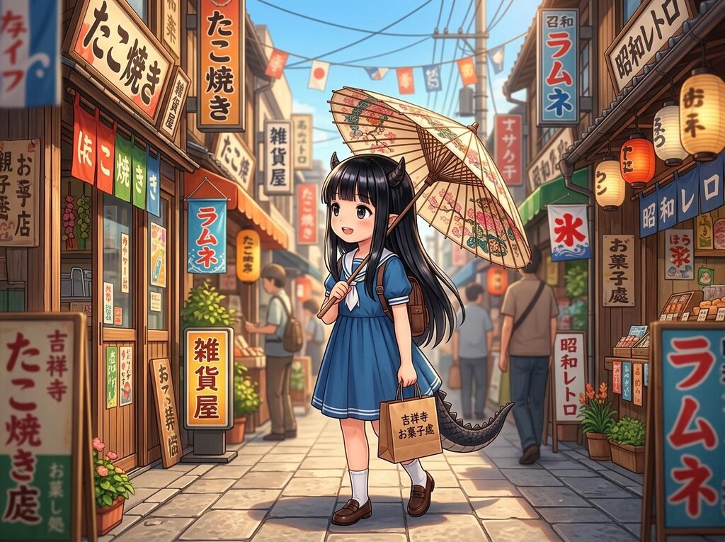商店街でみつけたお気に入りの日傘