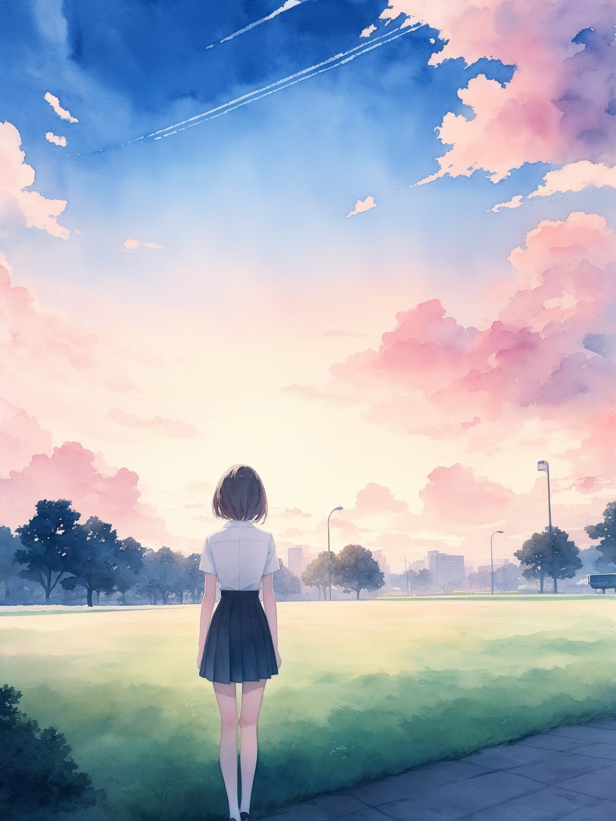 侵される青空、包まれる緑地 | の人気AIイラスト・グラビア