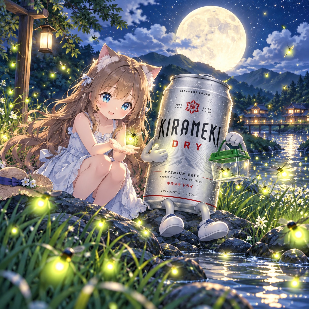 蛍と月と小さな女の子 | の人気AIイラスト・グラビア