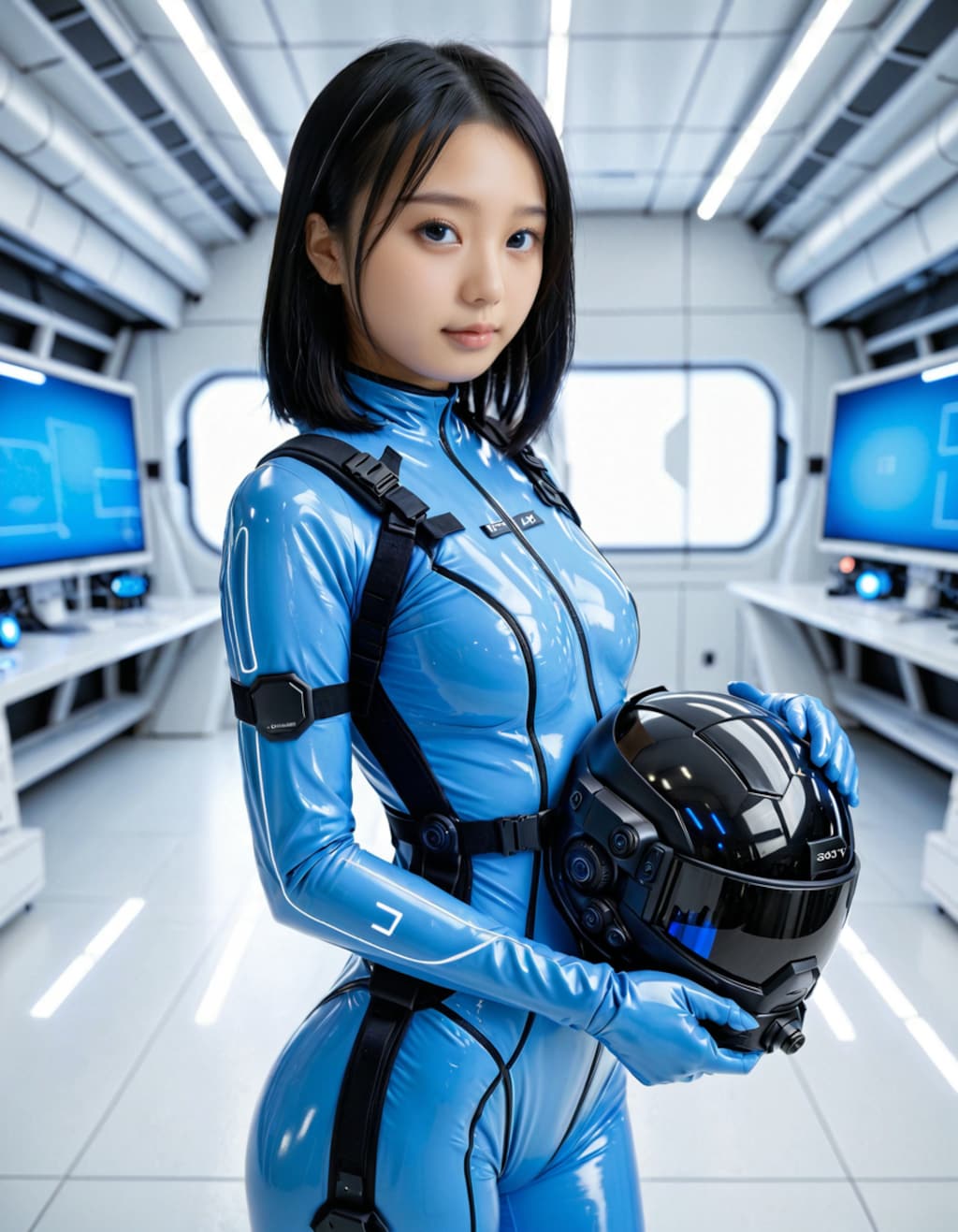 タイトスーツの戦うヒロイン
