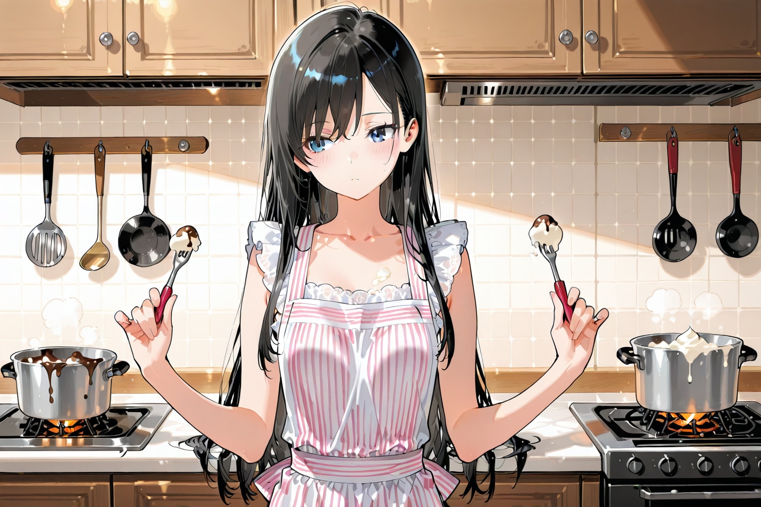 【企画：ちちぷいバレンタイン】キッチンは戦場(バレンタイン前日) | の人気AIイラスト・グラビア