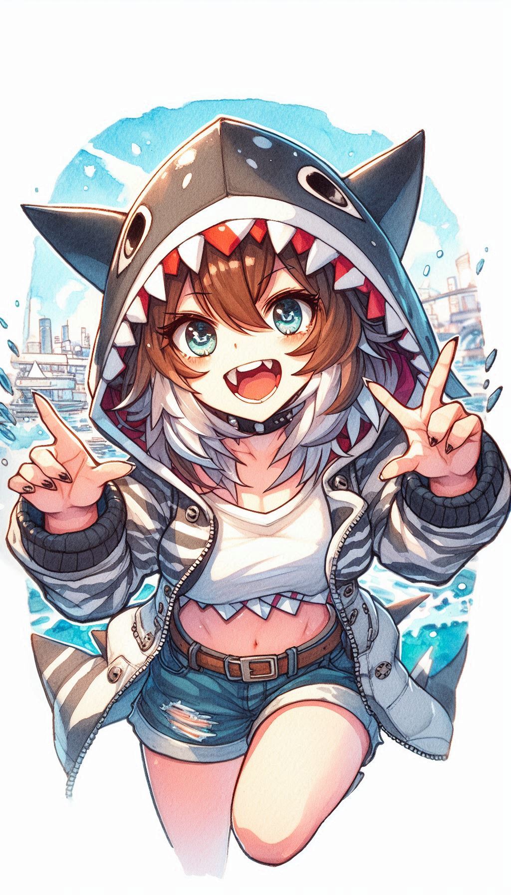 サメパーカー | の人気AIイラスト・グラビア