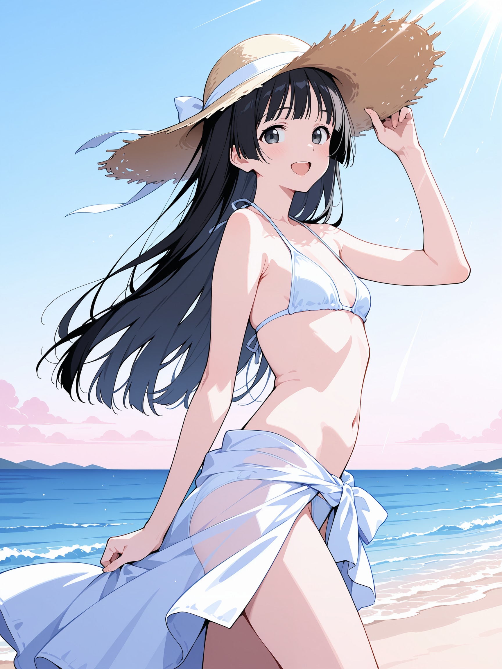 ビキニ with パレオと海