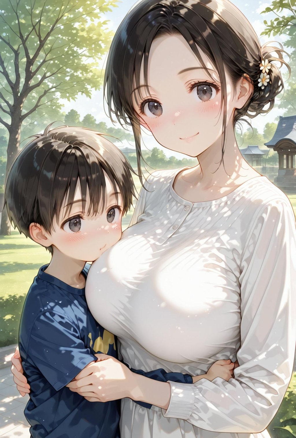 公園で遊ぶ親子７