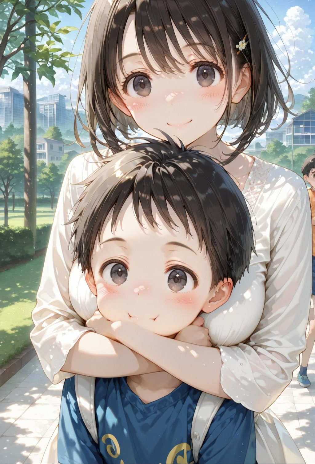 公園で遊ぶ親子７