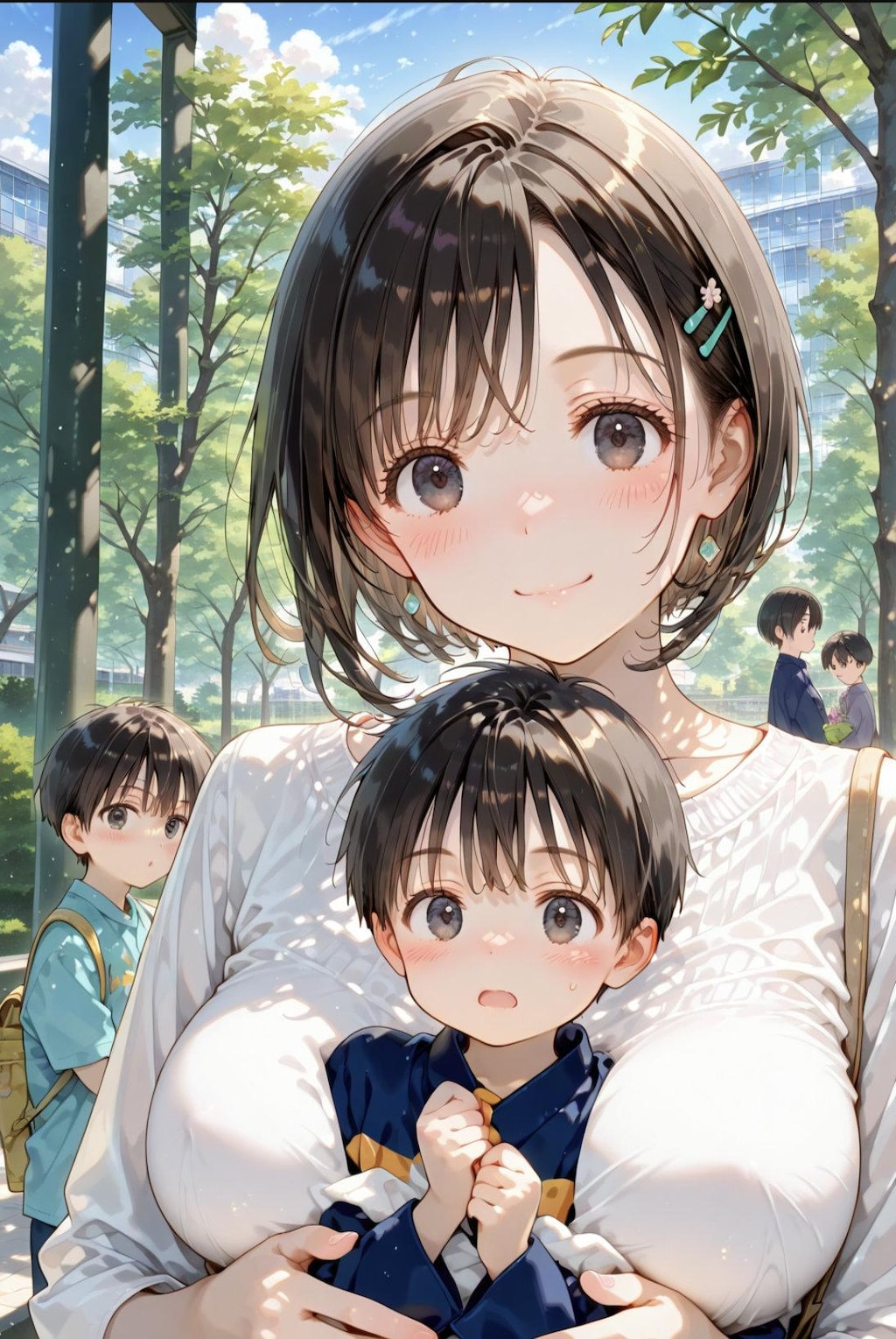 公園で遊ぶ親子７