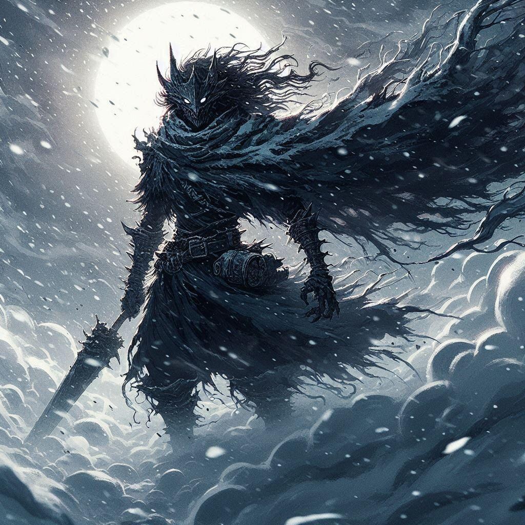 吹雪の中の戦士