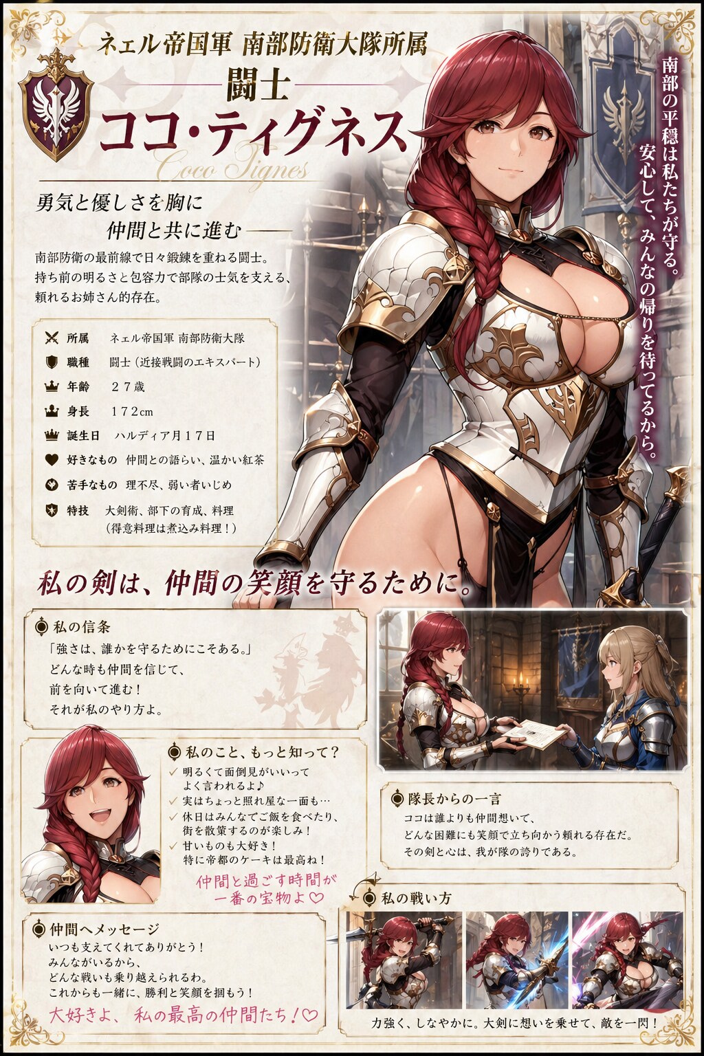 “平時と有事”　ネェル帝国軍 南部防衛大隊所属　闘士/ココ・ティグネス
