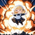 終末世界にておピッツァ指パッチン爆発を披露されるメイドさん 2枚目