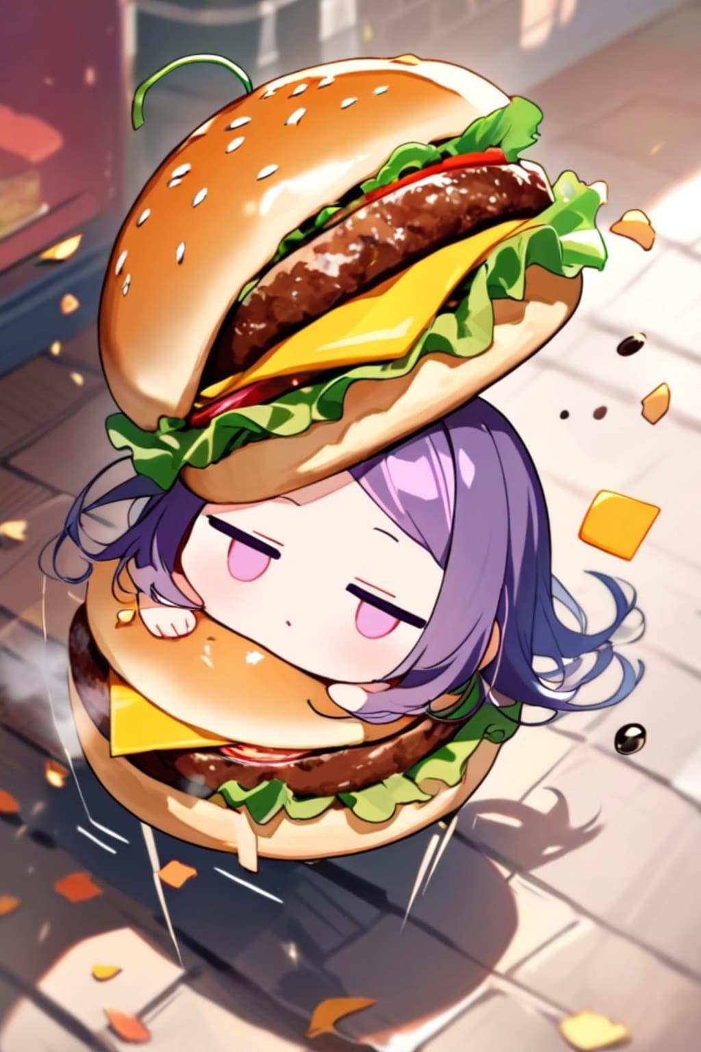 🍔の紫髪ちゃん