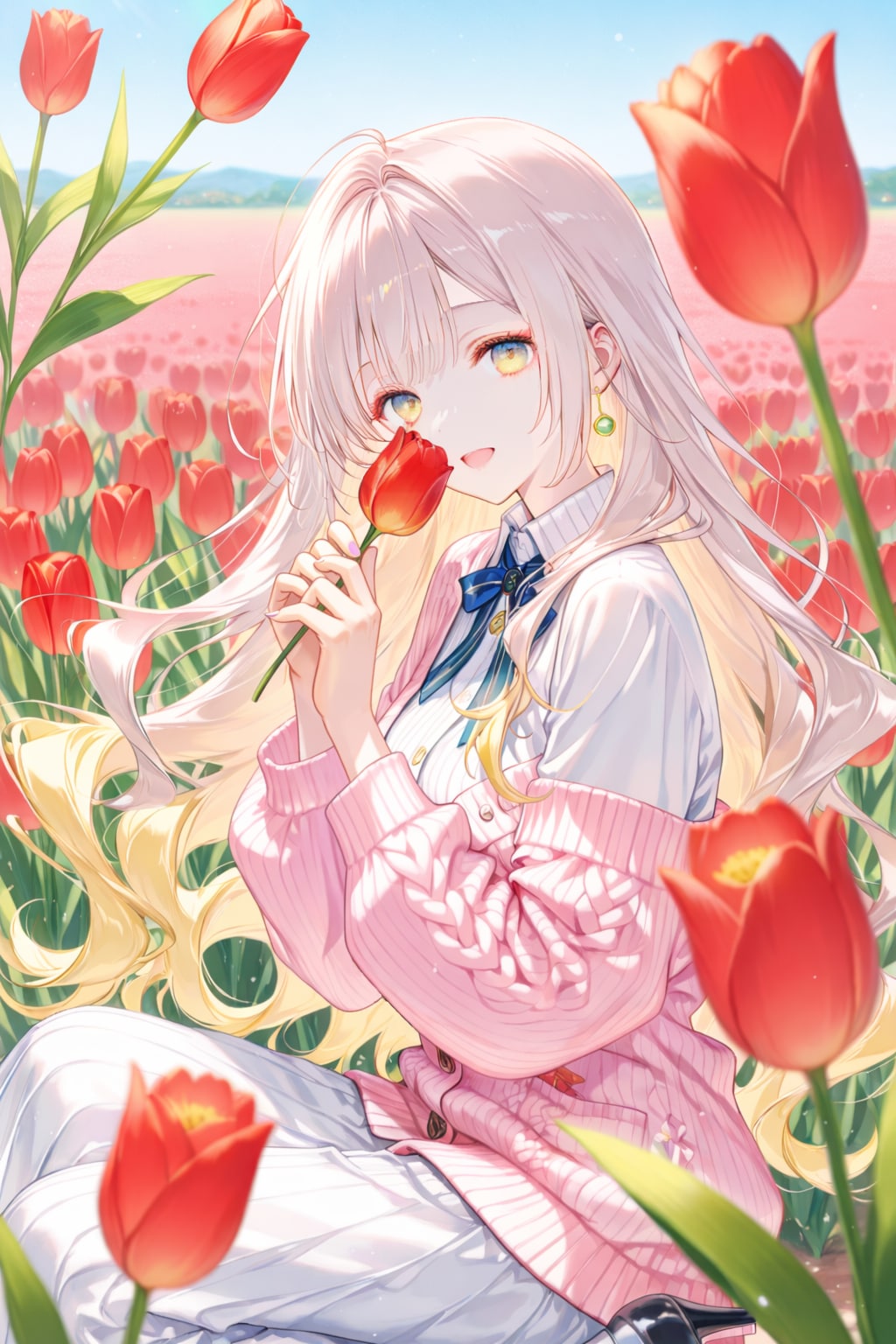 チューリップにのせる、淡色の想い