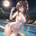 夜のスク水 6枚目