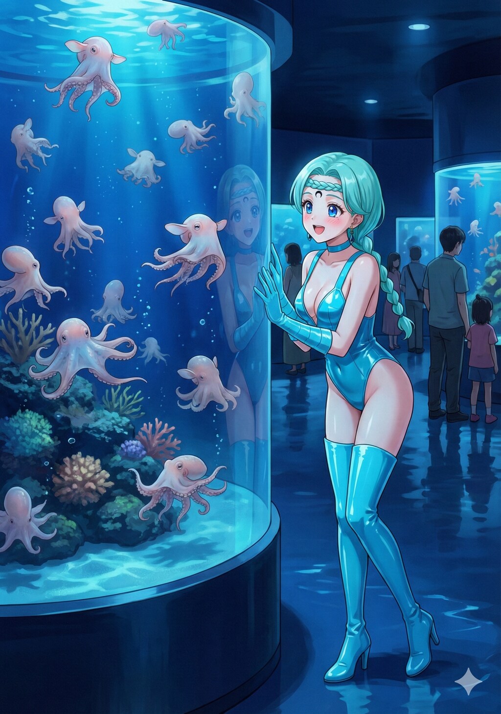 水族館でメンダコを見るベルチェ