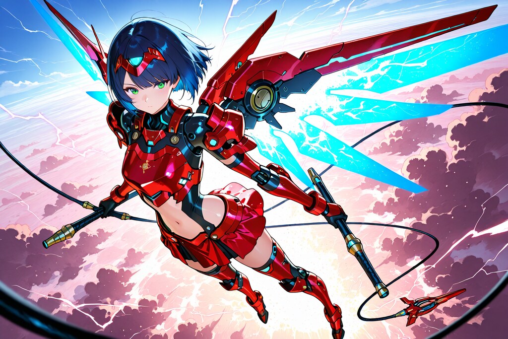 深紅のメカ娘