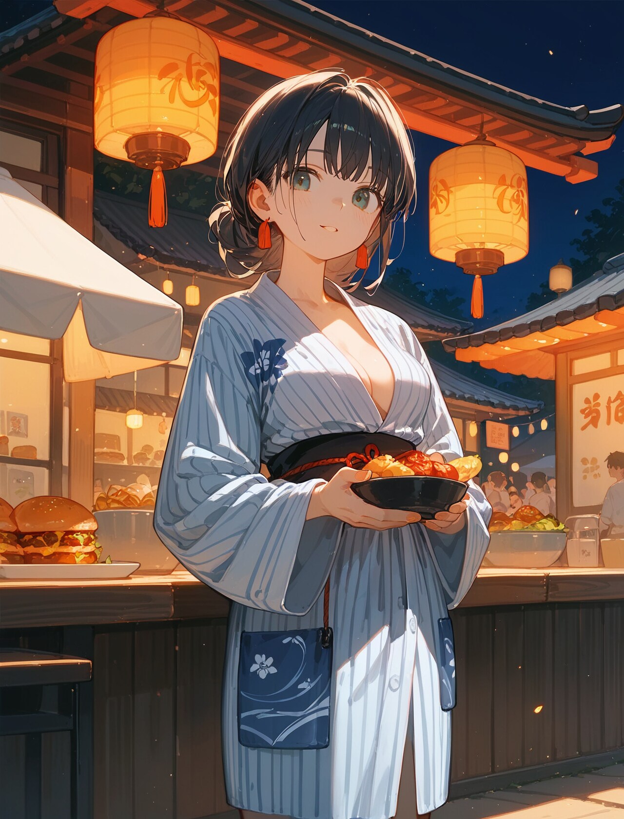 屋台で食べよう。 | の人気AIイラスト・グラビア