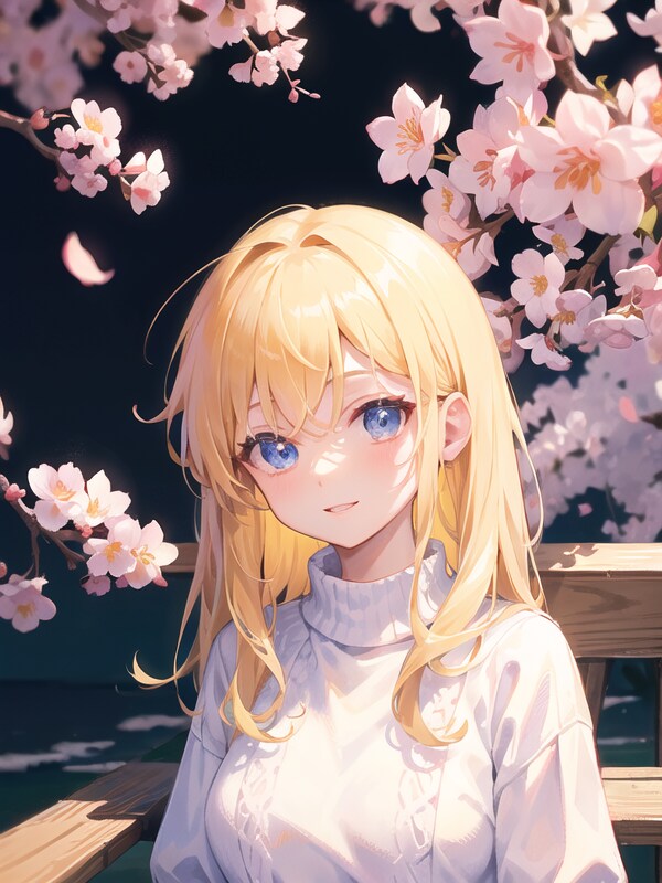 夜桜も綺麗だね♪隣おいでよ？