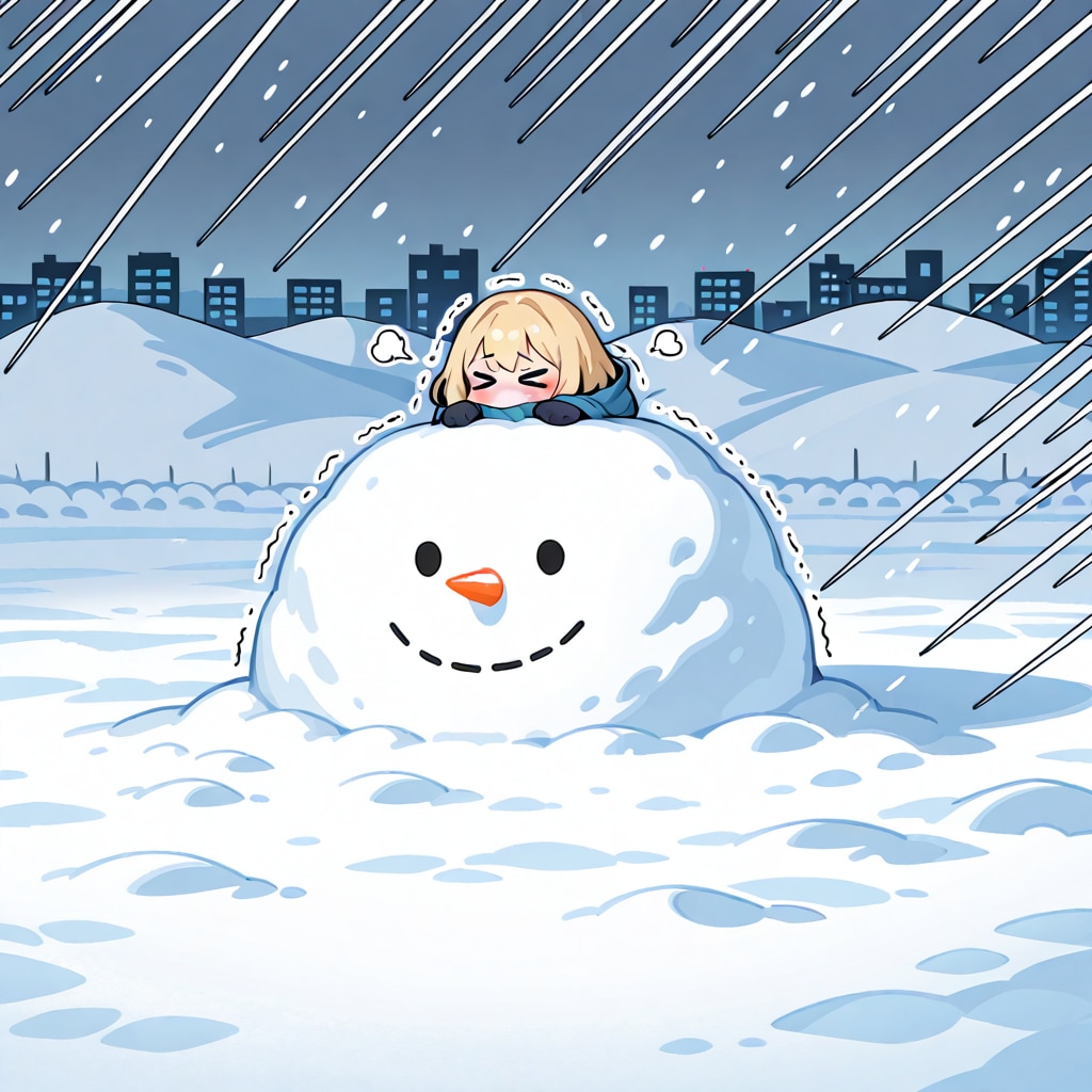 金髪ちゃんの雪だるま