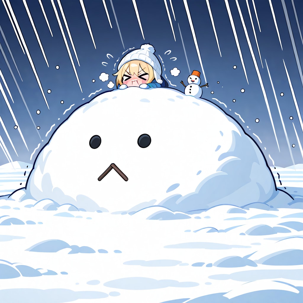 金髪ちゃんの雪だるま