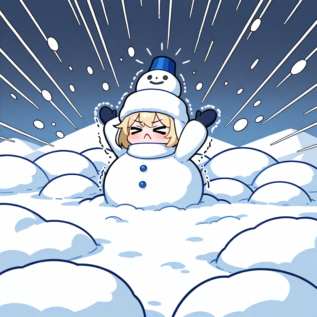 金髪ちゃんの雪だるま
