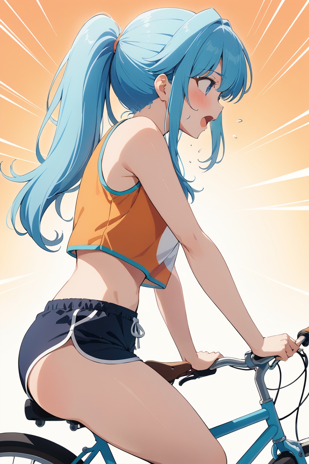 自転車のサドルに座る_EMERALD