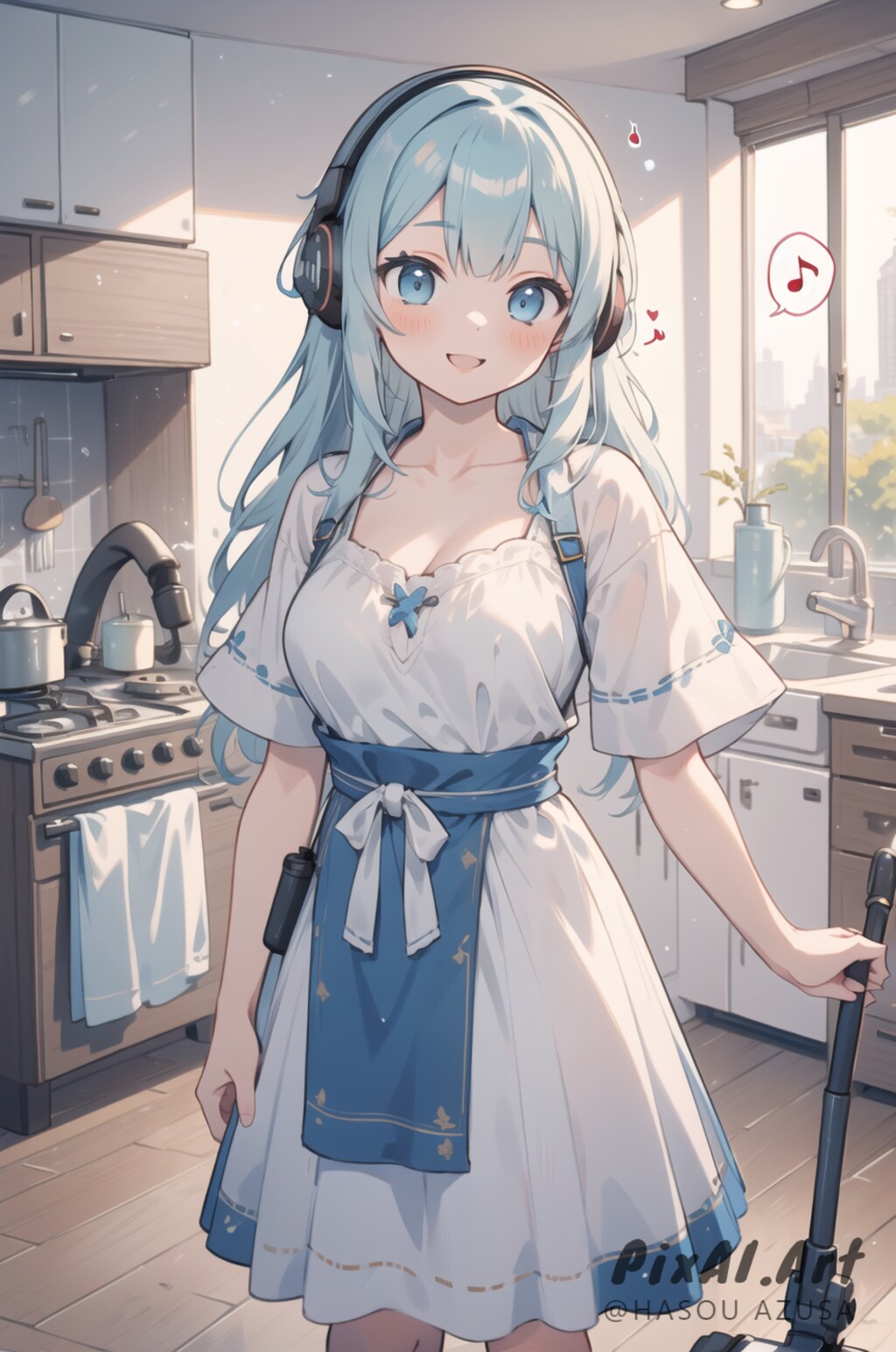ヘッドホンつけてお掃除