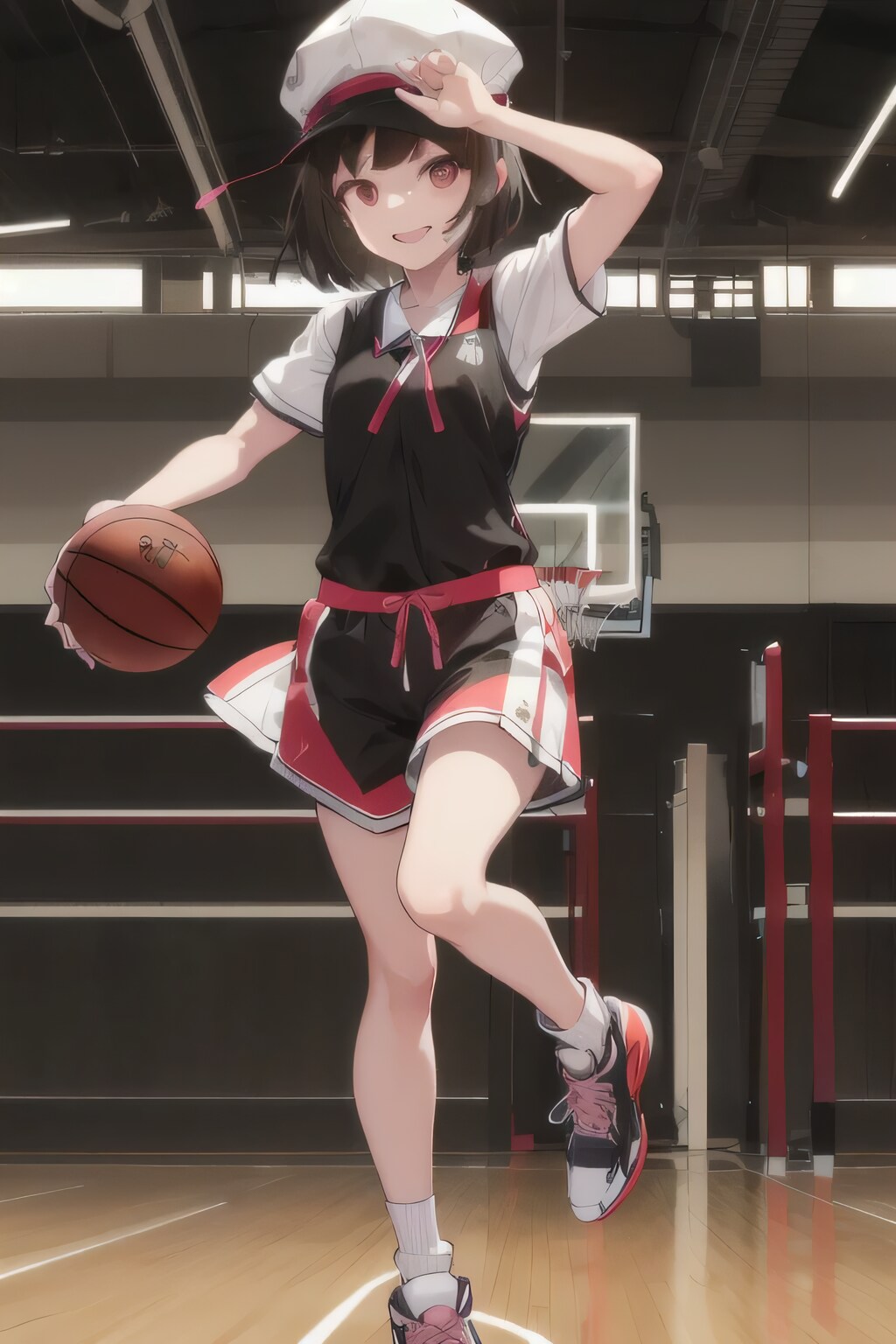 黒髪ボブでユニフォームの少女３