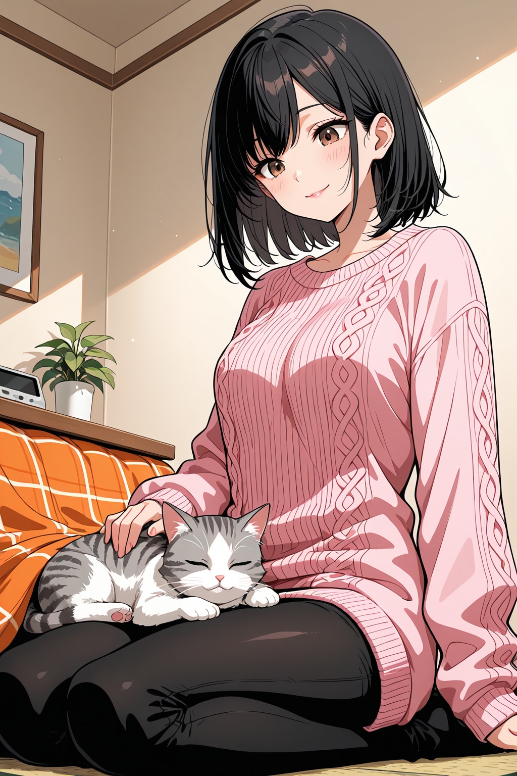 女の子とにゃんこ　その７ | の人気AIイラスト・グラビア