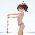 ビーチでトップレス YA01 4枚目