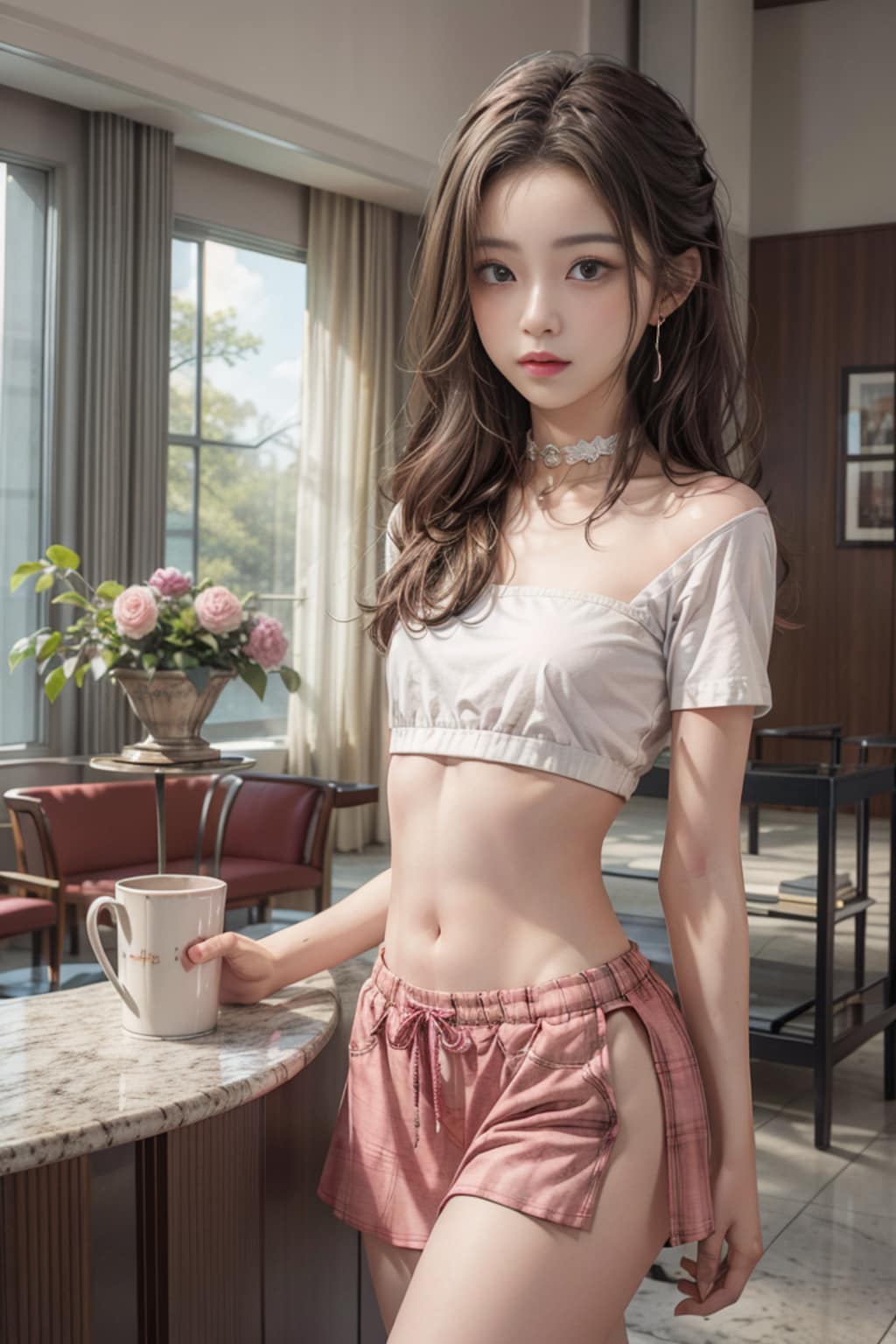 ホテルのロビーで7