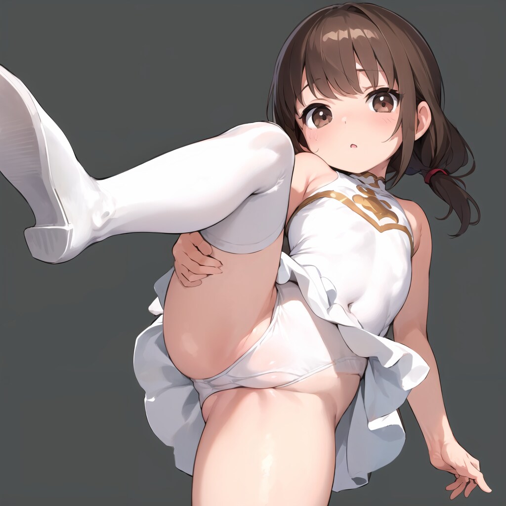 白いレオタードの幼女