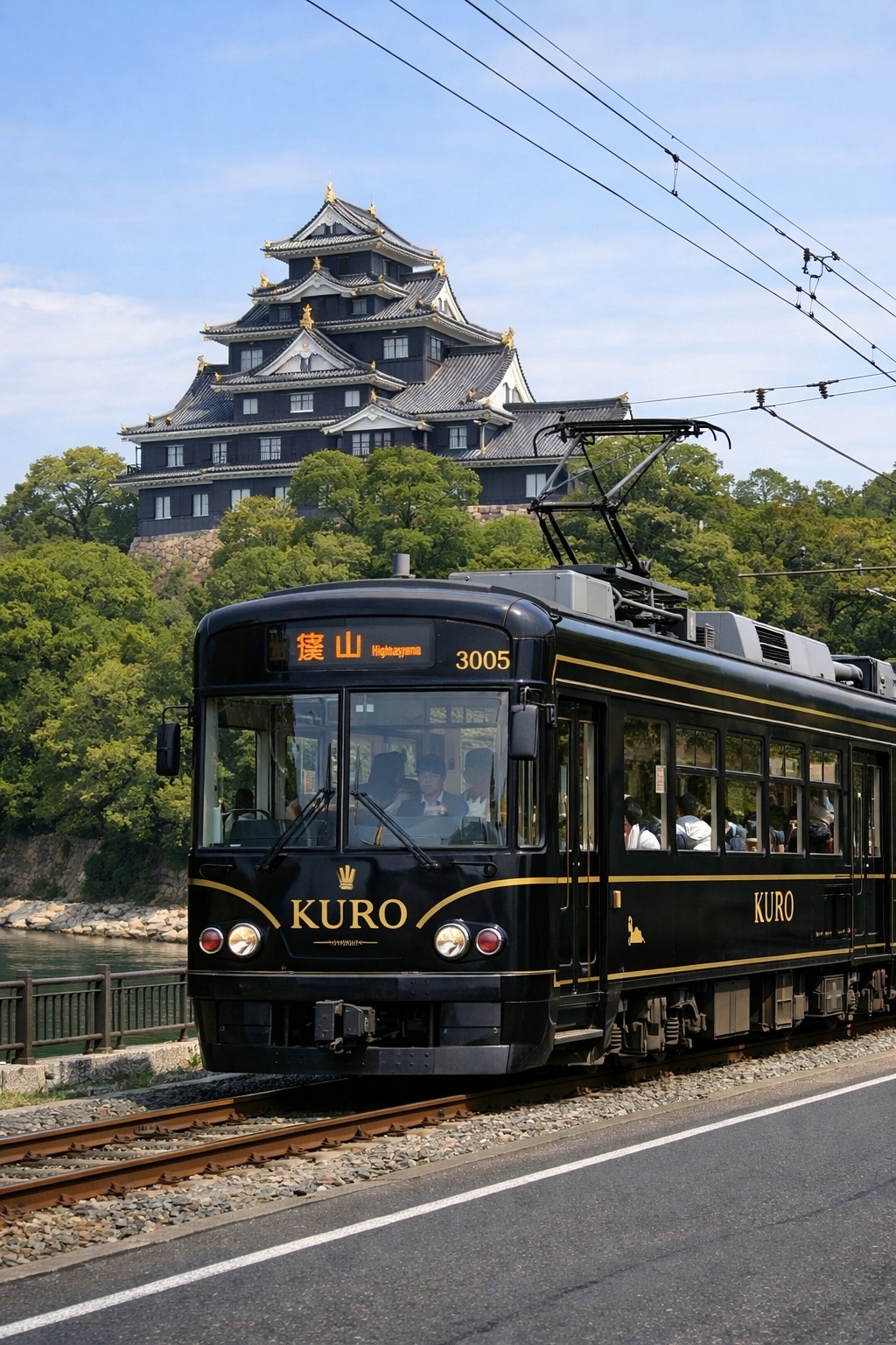 岡山駅前と岡山城の麓