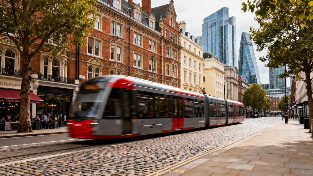 レトロな路面電車、近代的な路面電車