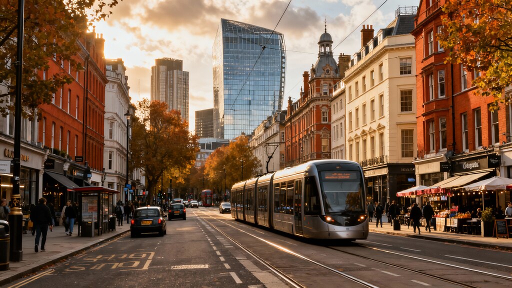 レトロな路面電車、近代的な路面電車