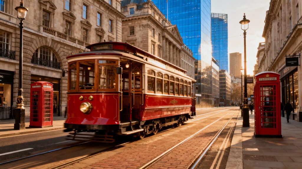 レトロな路面電車、近代的な路面電車